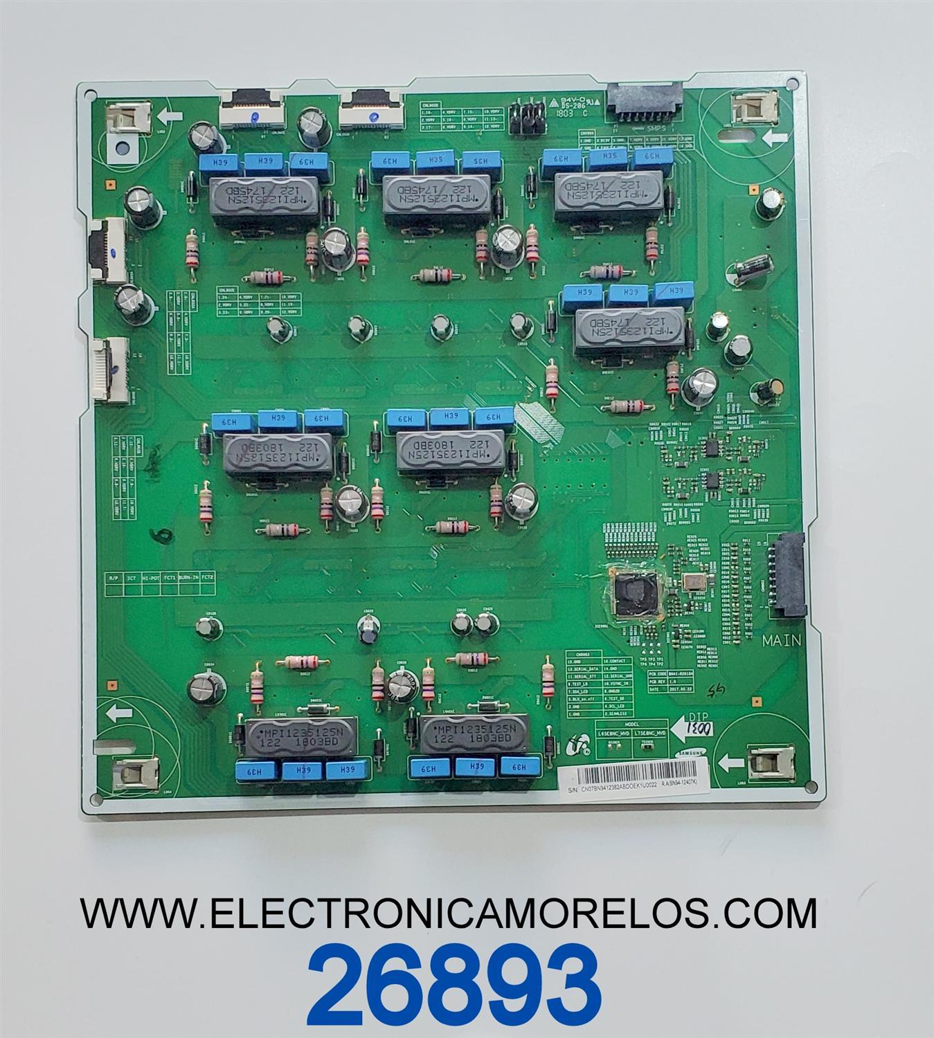 LED DRIVER PARA TV SAMSUNG ORIGINAL / NUMERO DE PARTE BN94-12382A / BN41-02618A / BN9412382A / L75E8NC_MVD / PANEL CY-QM075FLAV2H / MODELOS QN75Q7FAMFXZA AA01 / QN75Q9FAMFXZA AA01 